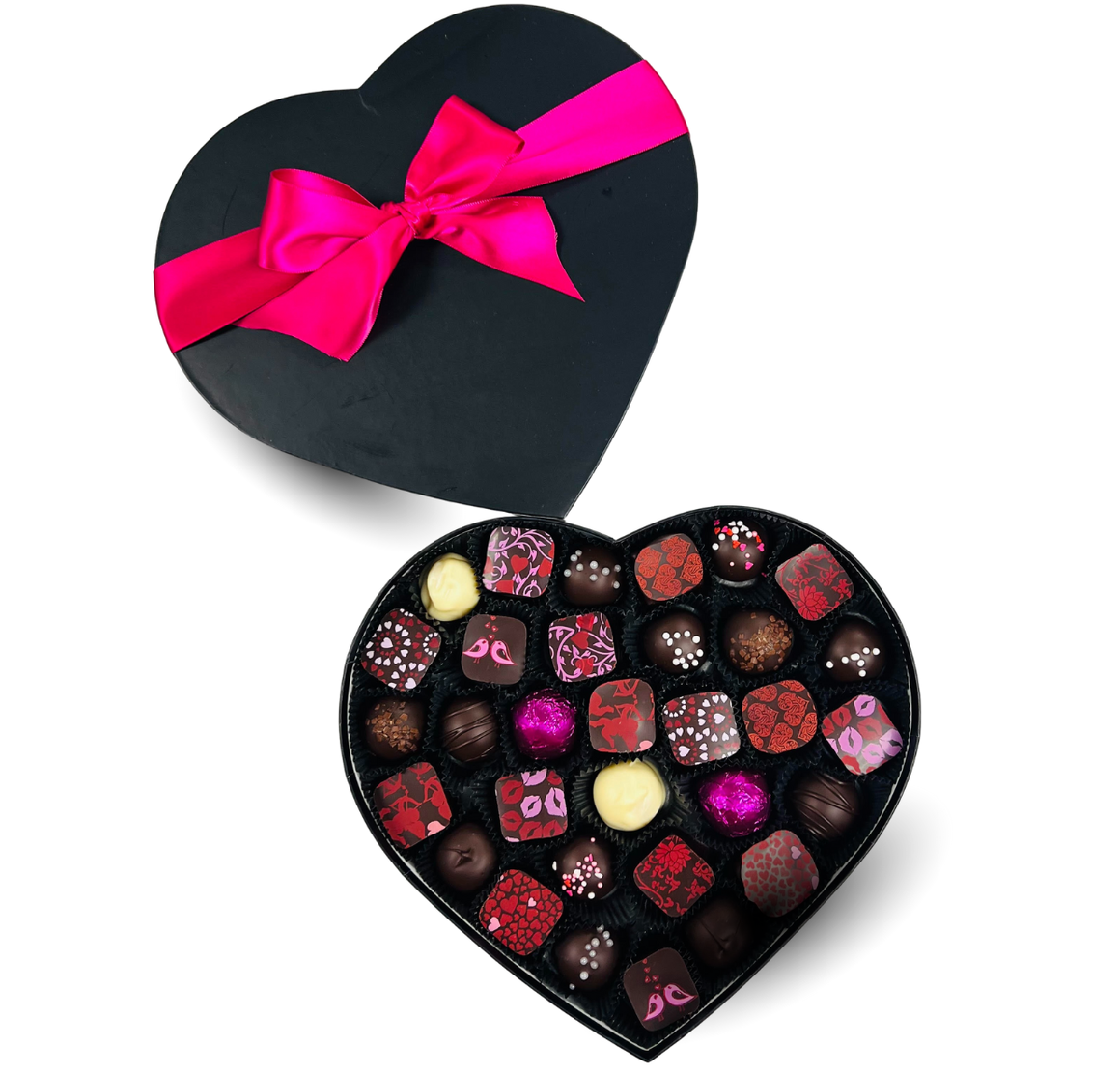 30 Piece Valentine Black Heart Collection