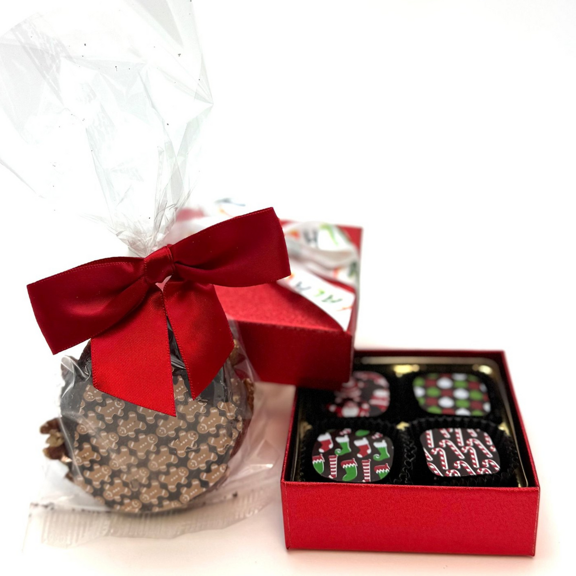 4-Piece Fa La La Stocking Stuffer with Chocolate Turtles