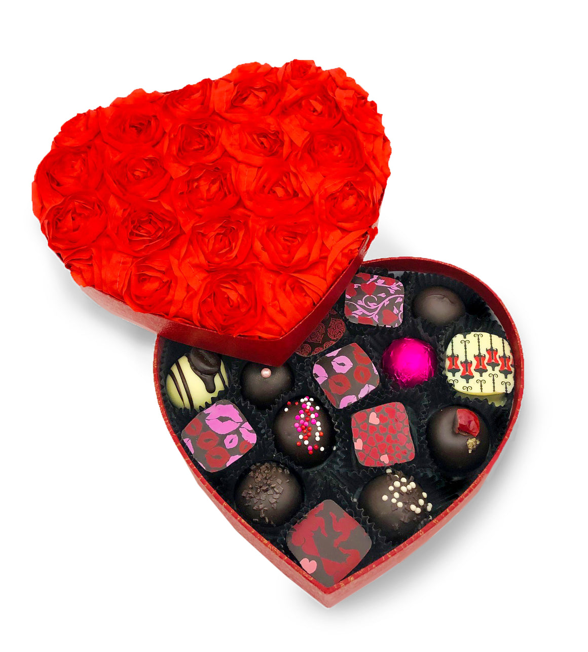 15 Piece Valentine Rosette Heart Collection