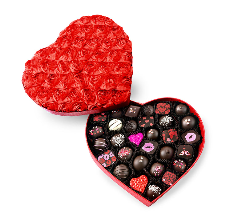30 Piece Valentine Rosette Heart Collection